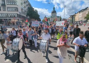 İsveç’te İsrail’in Filistin ve Lübnan’a yönelik saldırıları protesto edildi