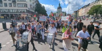 İsveç’te İsrail’in Filistin ve Lübnan’a yönelik saldırıları protesto edildi